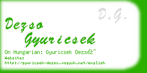 dezso gyuricsek business card